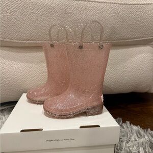 Sugar toddler girls Glittery Pink rain boots